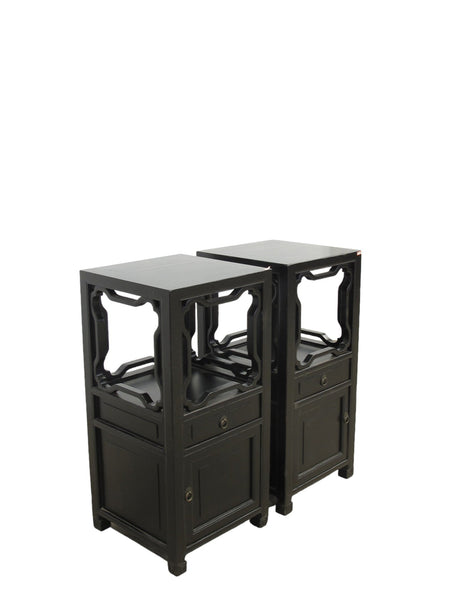 Pair Antique Chinese Accent Table or Night Nightstand - Dyag East