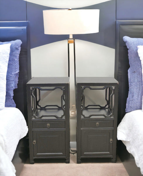 Pair Antique Chinese Accent Table or Night Nightstand - Dyag East