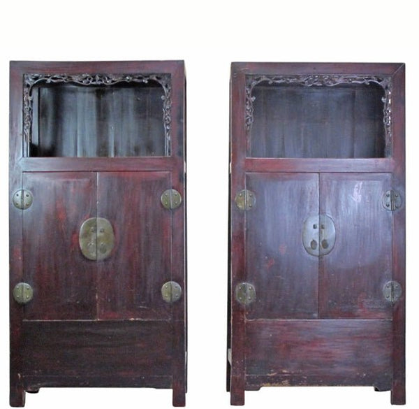 Pair Antique Open-Shelf Display Cabinet - Dyag East