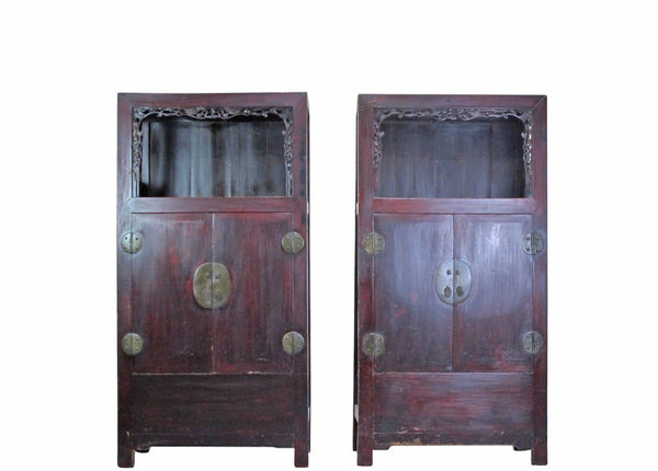 Pair Antique Open-Shelf Display Cabinet - Dyag East