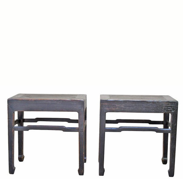 Pair of 19th Century Black Lacquered Side Tables - Dyag East