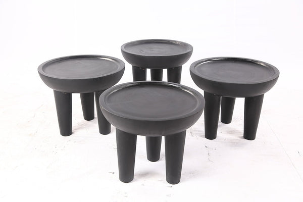 Pair of 20” Round Suar Flat-Top Side Table - Dyag East