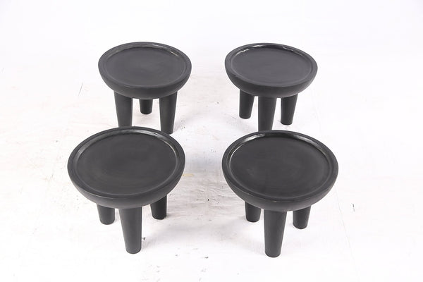 Pair of 20” Round Suar Flat-Top Side Table - Dyag East