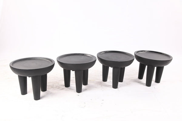 Pair of 20” Round Suar Flat-Top Side Table - Dyag East