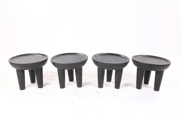 Pair of 20” Round Suar Flat-Top Side Table - Dyag East