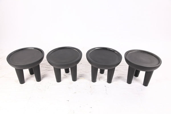 Pair of 20” Round Suar Flat-Top Side Table - Dyag East