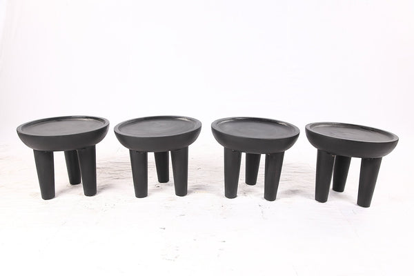 Pair of 20” Round Suar Flat-Top Side Table - Dyag East