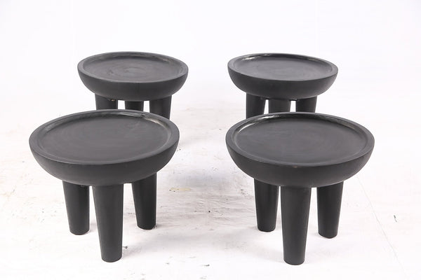 Pair of 20” Round Suar Flat-Top Side Table - Dyag East
