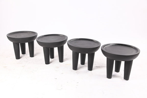 Pair of 20” Round Suar Flat-Top Side Table - Dyag East