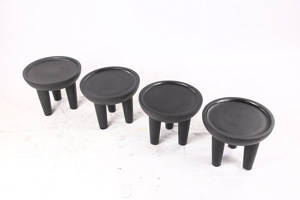 Pair of 20” Round Suar Flat-Top Side Table - Dyag East