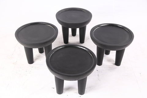 Pair of 20” Round Suar Flat-Top Side Table - Dyag East
