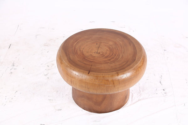Pair of 25” Round Brown Suar Accent Table - Dyag East