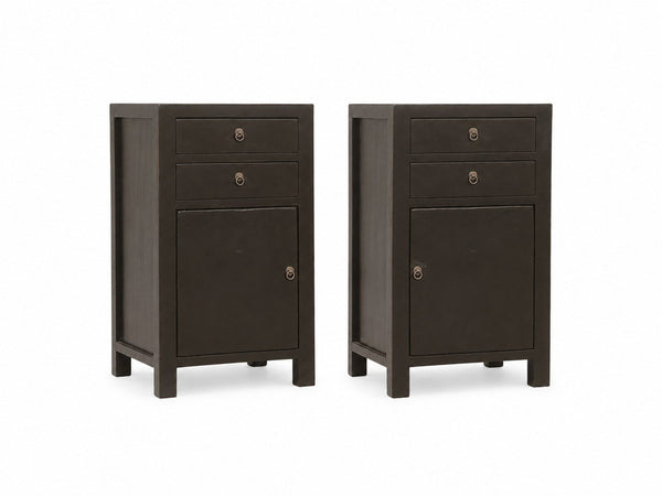 Pair of Antique Black Night Stand or Accent Cabinets or Side Table - Dyag East