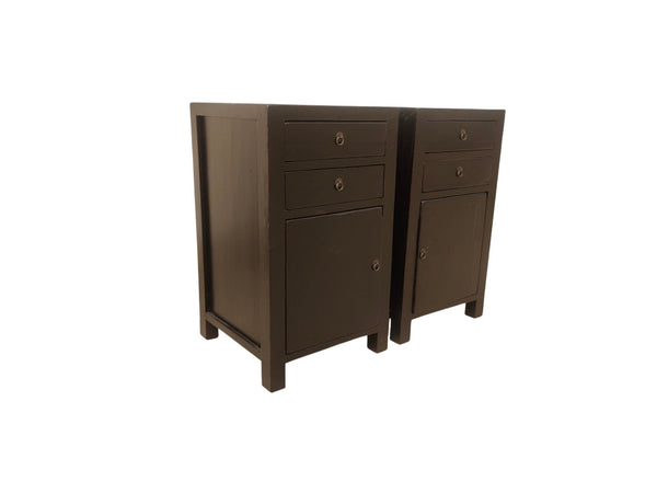 Pair of Antique Elm Accent Cabinets - Dyag East