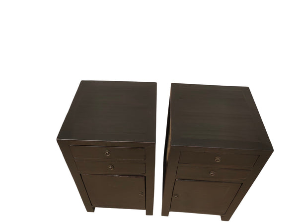 Pair of Antique Elm Accent Cabinets - Dyag East