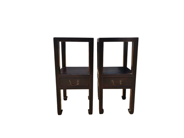 Pair of Antique Open-Shelf Accent Tables - Dyag East