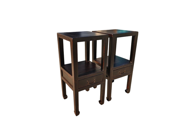 Pair of Antique Open-Shelf Accent Tables - Dyag East