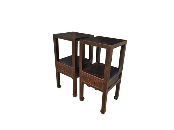Pair of Antique Open-Shelf Accent Tables - Dyag East