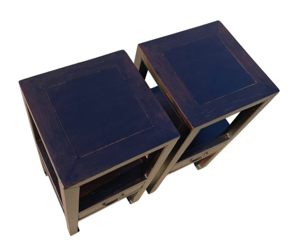Pair of Antique Open-Shelf Accent Tables or Night Stand or Side Table - Dyag East