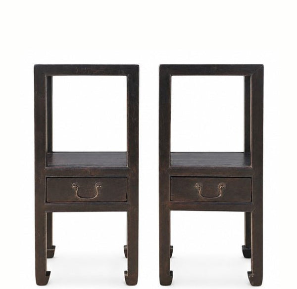 Pair of Antique Open-Shelf Accent Tables or Night Stand or Side Table - Dyag East