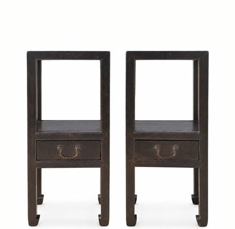 Pair of Antique Open-Shelf Accent Tables or Night Stand or Side Table - Dyag East