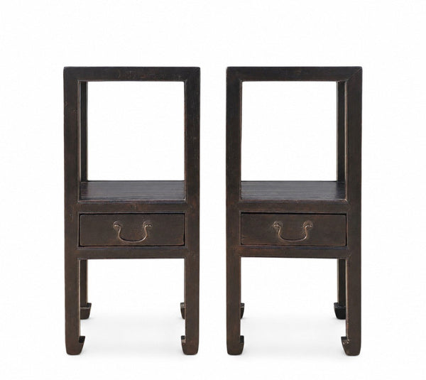 Pair of Antique Open-Shelf Accent Tables or Night Stand or Side Table - Dyag East
