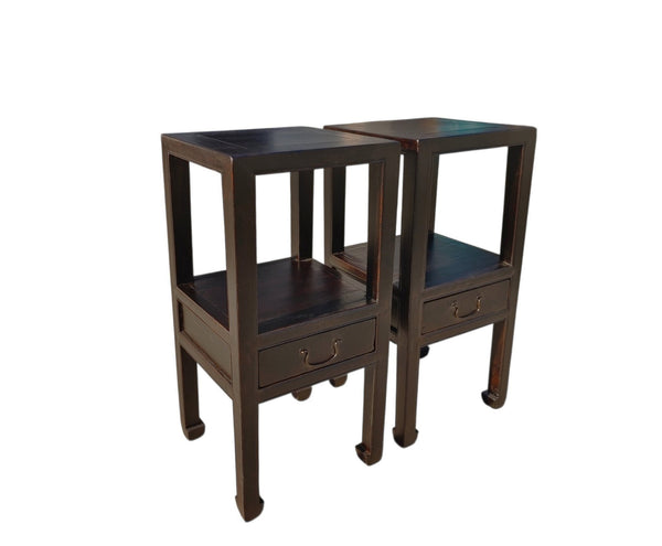 Pair of Antique Open-Shelf Accent Tables or Night Stand or Side Table - Dyag East