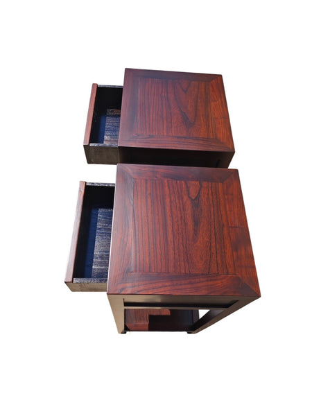 Pair of Asian Elm Accent Tables - Dyag East