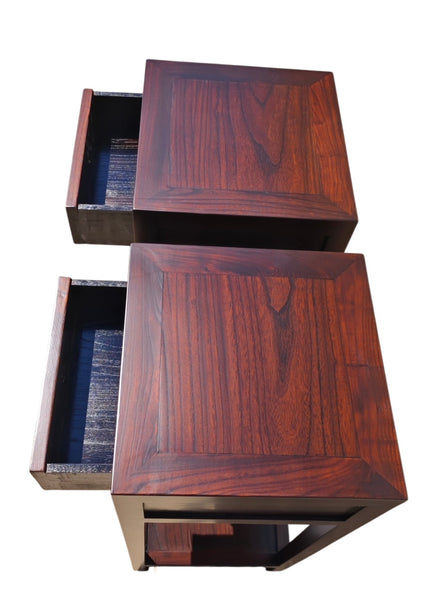Pair of Asian Elm Accent Tables - Dyag East