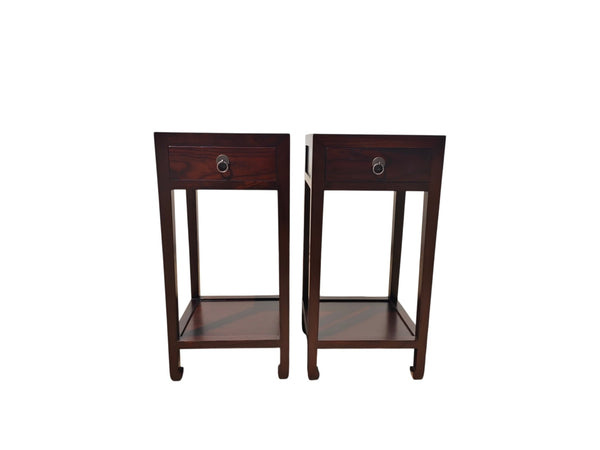Pair of Asian Elm Accent Tables - Dyag East