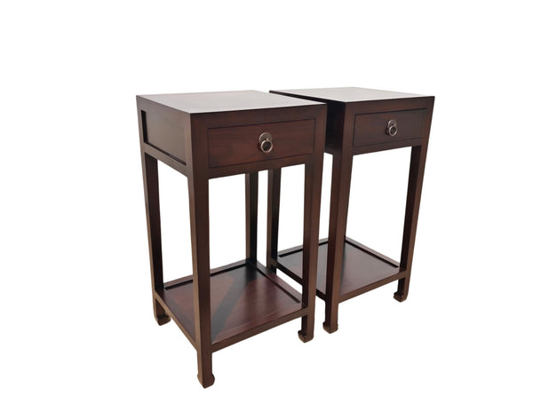Pair of Asian Elm Accent Tables - Dyag East