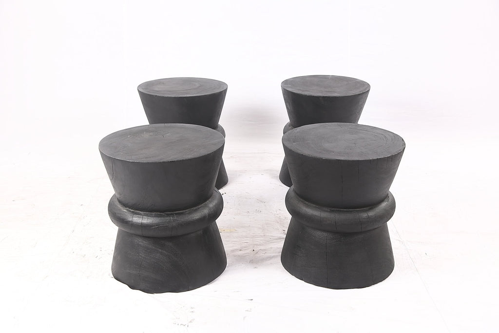 Pair of Black Hourglass 20” Tall Accent Table - Dyag East