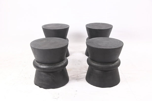 Pair of Black Hourglass 20” Tall Accent Table - Dyag East