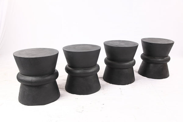 Pair of Black Hourglass 20” Tall Accent Table - Dyag East