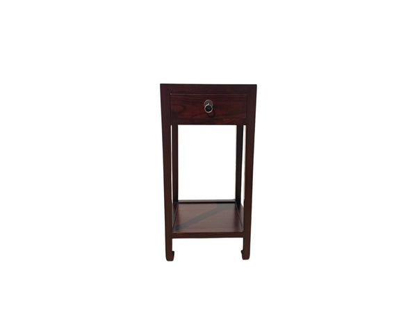 Pair of Chinese Elm Accent Tables with Drawer - Dyag East