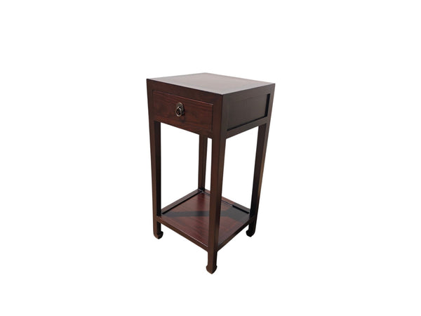 Pair of Chinese Elm Accent Tables with Drawer - Dyag East
