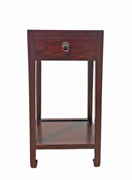 Pair of Chinese Elm Accent Tables with Drawer - Dyag East