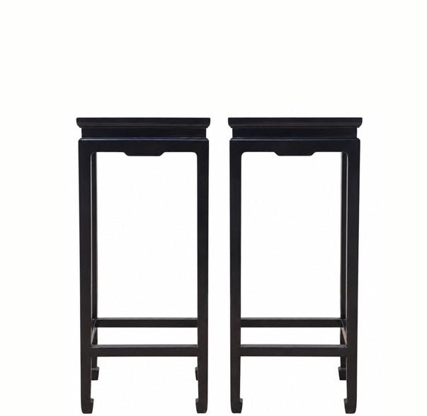 Pair of Elm Wood Side Tables - Dyag East