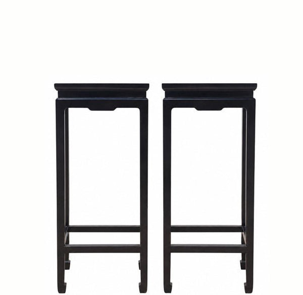 Pair of Elm Wood Side Tables - Dyag East