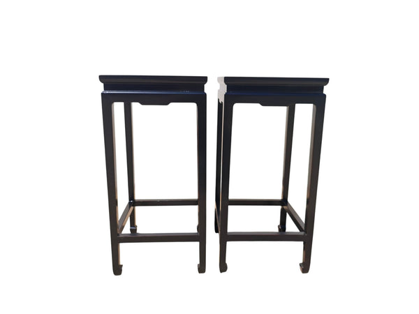 Pair of Elm Wood Side Tables - Dyag East