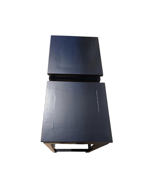 Pair of Elm Wood Side Tables - Dyag East