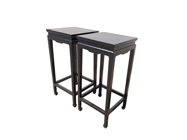 Pair of Elm Wood Side Tables - Dyag East