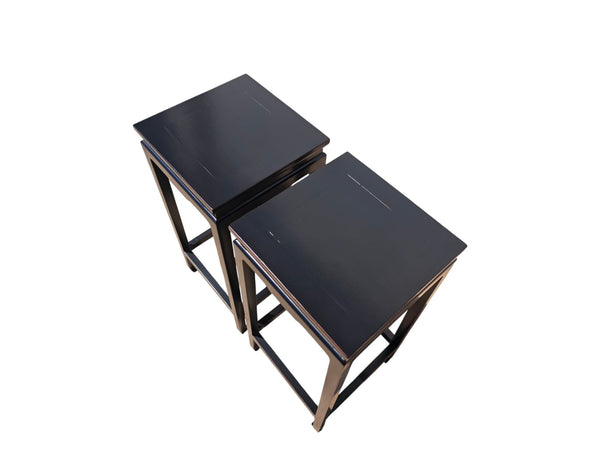 Pair of Elm Wood Side Tables - Dyag East