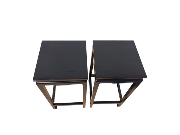 Pair of Elm Wood Side Tables - Dyag East