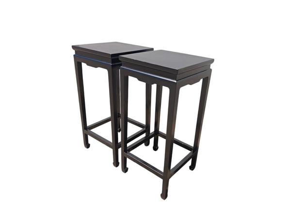 Pair of Elm Wood Side Tables - Dyag East