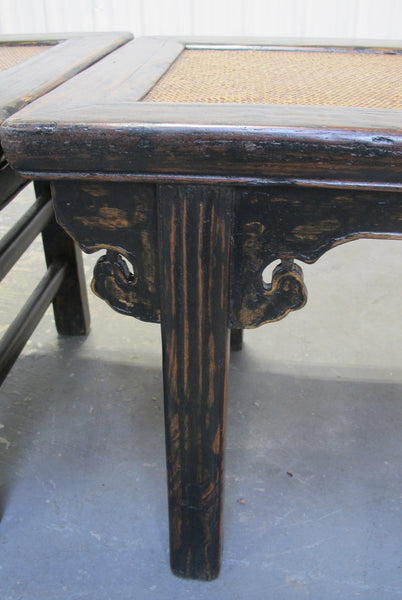 Pair of Rattan Top Side Tables - Dyag East