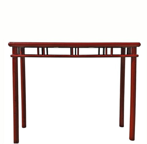 Red Lacquer 38" Long Console Table - Dyag East