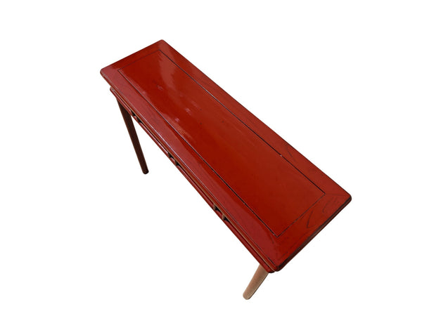 Red Lacquer 38" Long Console Table - Dyag East