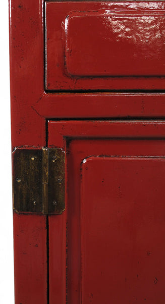Red Nightstand or Accent table with 1 Drawer and Cabinet - Dyag East