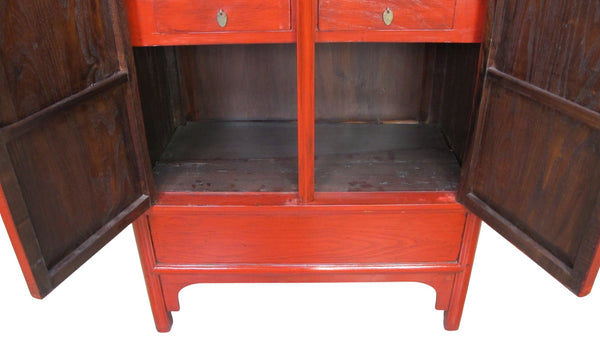 Red Solid Wood 76 Inch Tall Armoire - Dyag East
